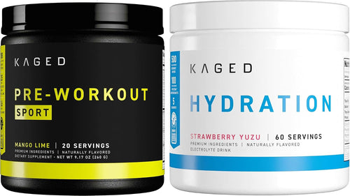 Kaged Pre Workout Sport & Hydration - Runners Bundle - Pre, Post, Intra Workout Supplement - Energy Sports Drink Mix