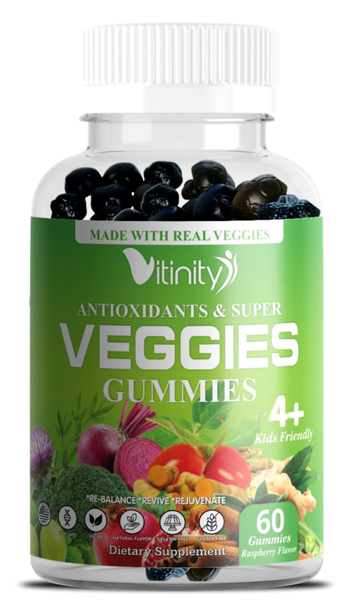 VITINITY Made with Real Super Veggies Delicious Gummy Supplement,Men,Women & Kids