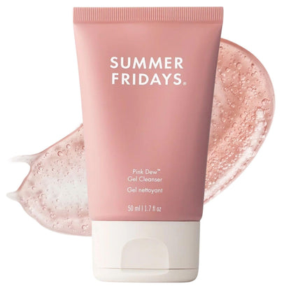 Summer Fridays Pink Dew Gel Facial Cleanser - pH-Balanced Foaming Gel Face Wash for Oily, Blemish-Prone + Sensitive Skin - Refreshing + Hydrating Gentle Face Cleanser for Soft, Radiant Skin(1.7 fl oz)