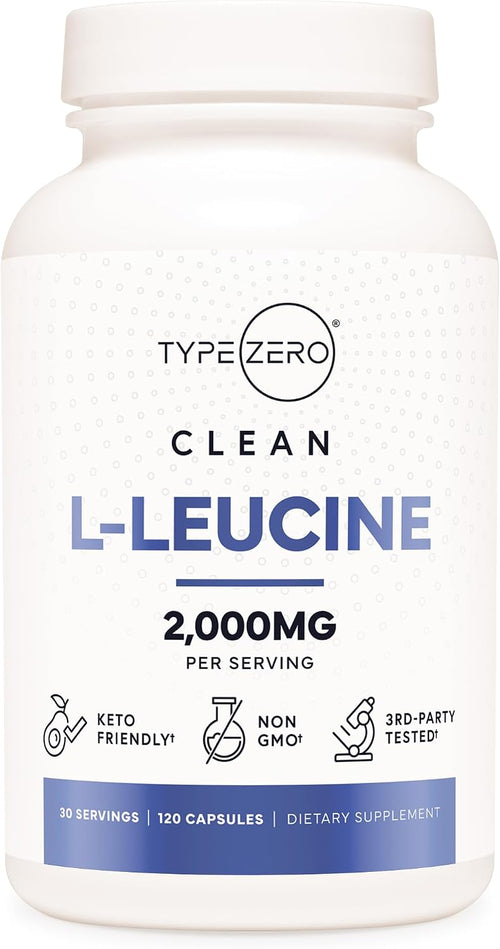 Type Zero L-Leucine Capsules (2000mg) 120 Capsules, 30 Servings
