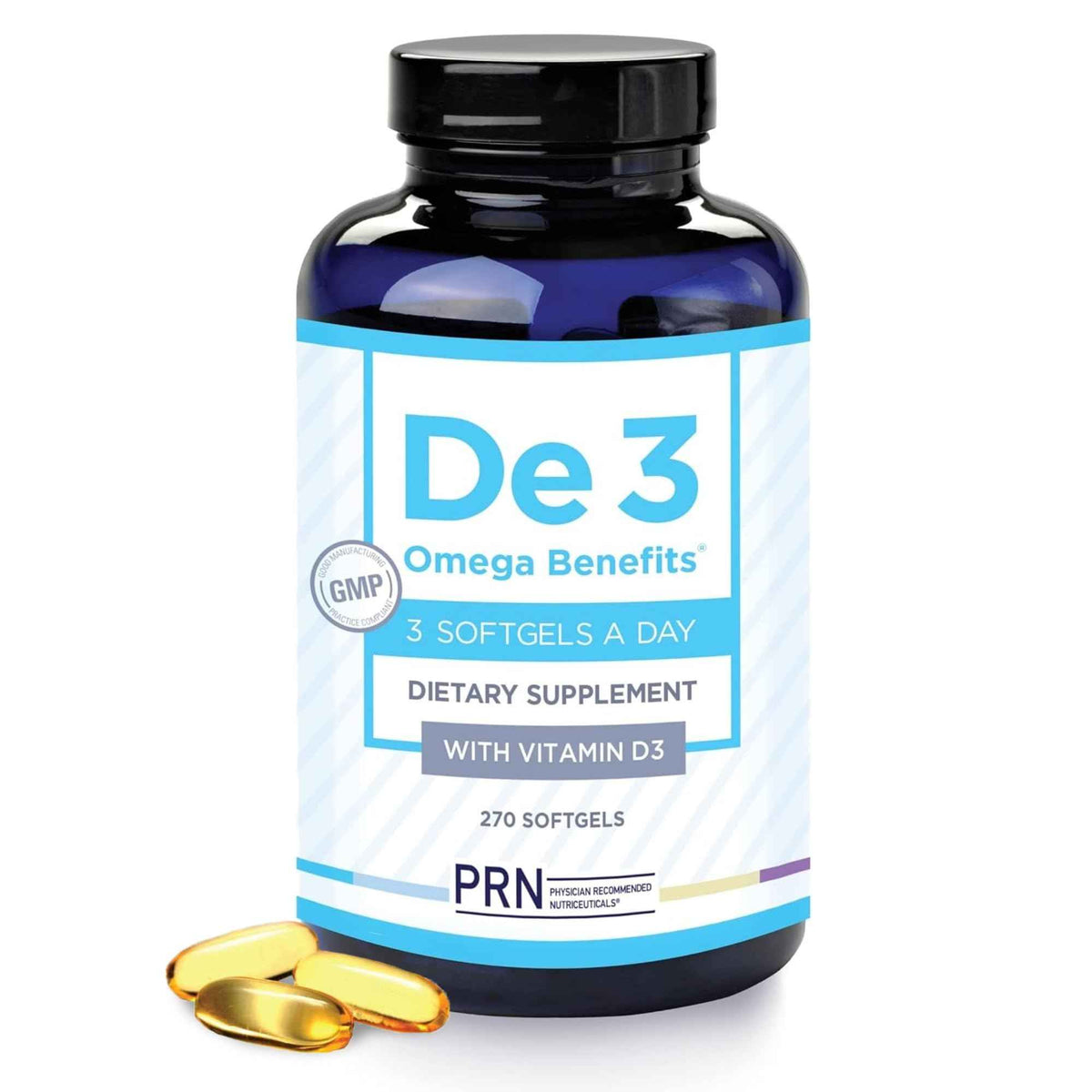 De3 Dry Eye Ultra Pure rTG Omega 3 - Support for Dry Eyes - 2400mg EPA & DHA - New & Improved-Burpless-3 per Day Serving, 3-Month Supply