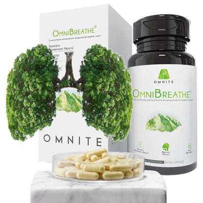 Omnite OMNIBREATHE Respiratory Health Supplement,Inhaler Mate,Support Quit Smoking