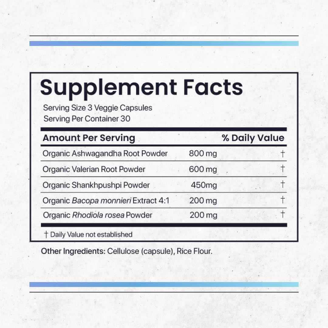 Nature's Pure Blend Ashwagandha Supplements - Organic Ashwagandha Root & Extract for Women and Men - Stress Relief, Sleep, and Mood Support - Athletic Performance & Focus Support - 60 Vegan Capsules