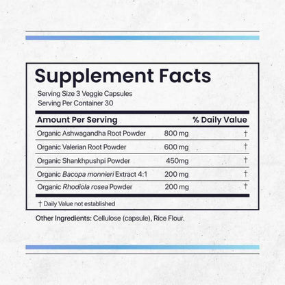 Nature's Pure Blend Ashwagandha Supplements - Organic Ashwagandha Root & Extract for Women and Men - Stress Relief, Sleep, and Mood Support - Athletic Performance & Focus Support - 60 Vegan Capsules