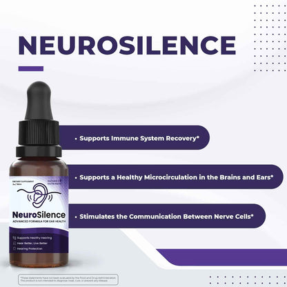 Nature’s NutriWave NeuroSilence Liquid Drops - Natural Botanical Blend - Non-GMO, Easy-to-Use Daily Formula - Made in USA, GMP-Certified Facility - 2oz Bottle, 60 Servings, 1 Month Supply