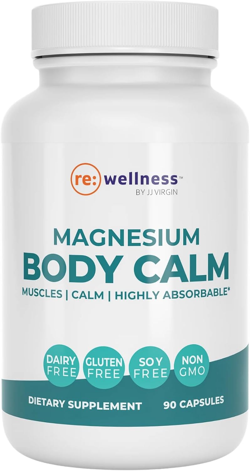 Reignite Wellness by JJ Virgin - Magnesium Body Calm - Chelated Magnesium Supplement for Energy Production, Sense of Calm & Immune Support - Magnesium Bisglycinate Chelate Complex - 120 Capsules