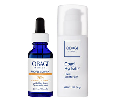 Obagi Professional-C 20% Vitamin C Serum & Hydrate Facial Moisturizer Bundle - Brightens Skin Tone
