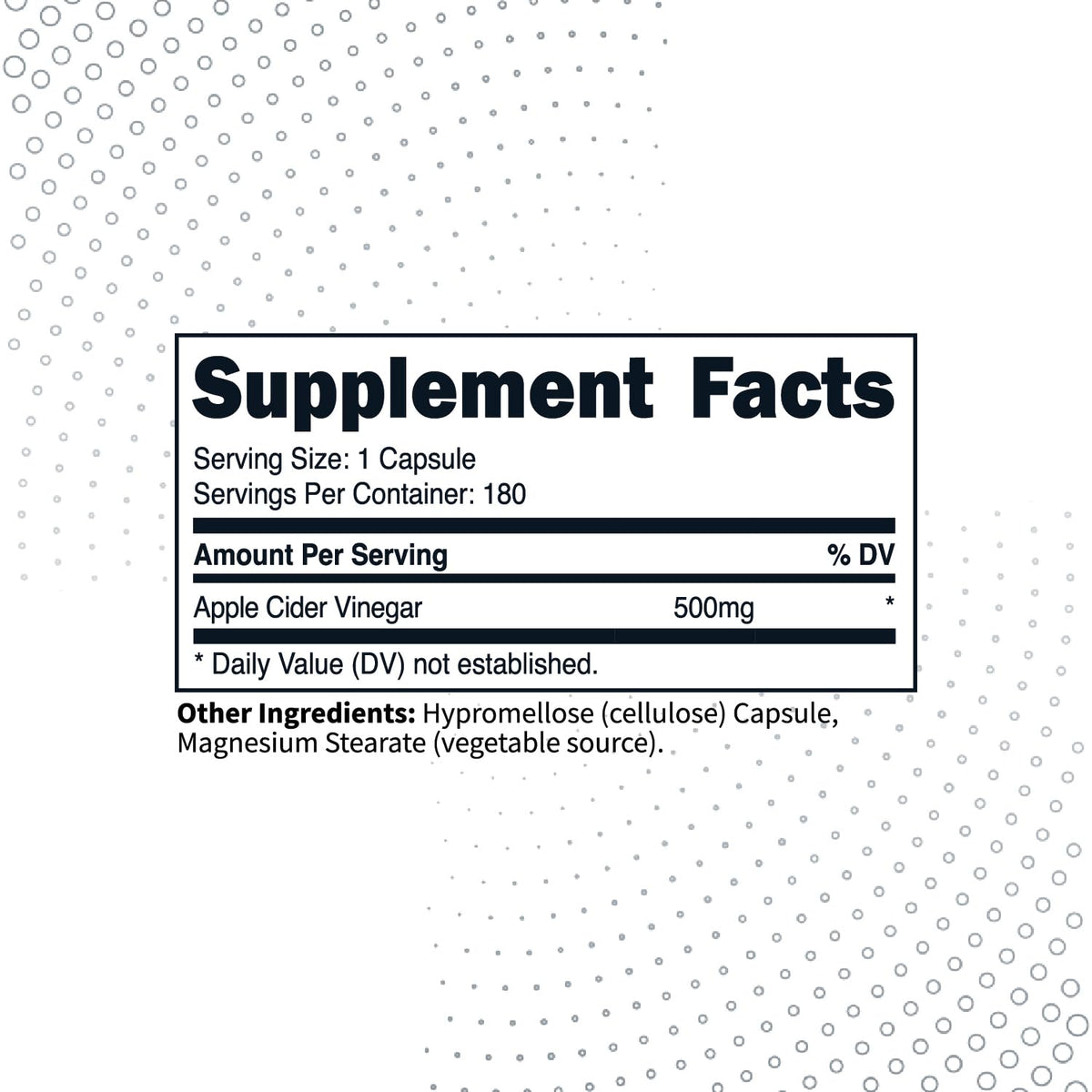 Type Zero Apple Cider Vinegar Capsules (500mg) 180 Capsules, Gluten-Free - GMO-Free Supplement