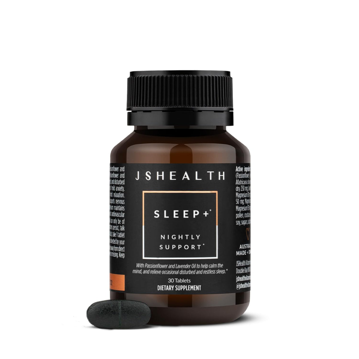 JSHealth Sleep Aid with Magnesium, Lavender & Passionflower, 60 Tablets - Sleep Supplement for Adults, Non-Drowsy Supplement Calms Body & Mind
