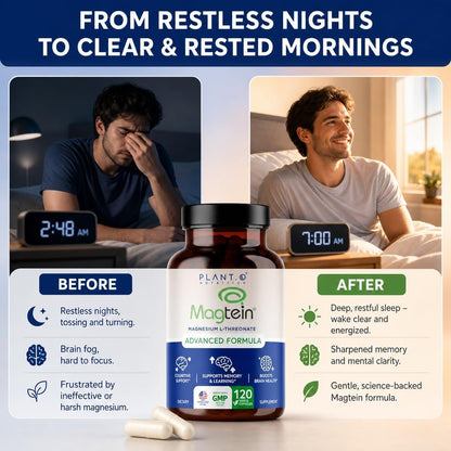 Magnesium L-Threonate Capsules - Brain & Sleep Support - 144mg Elemental Magnesium per Serving - High Absorption Cognitive & Memory Support - 120 Capsules