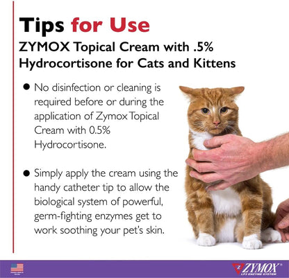 Zymox Cat & Kitten Topical Cream w/ .5% hydrocortisone - 1 oz. Tube