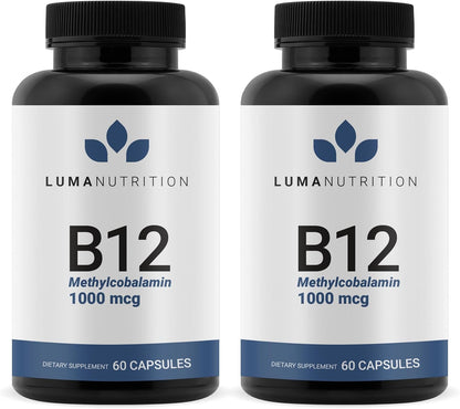 Luma Nutrition Vitamin B12 Methylcobalamin 1000 mcg – Energy & Nervous System Support, 60 Capsules