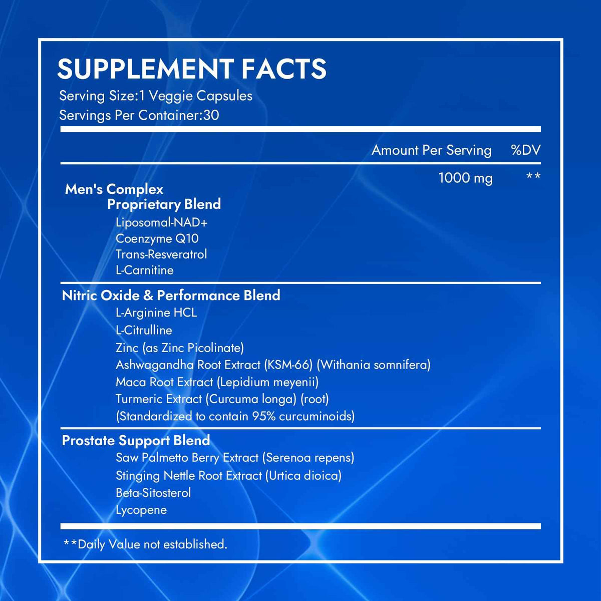 Aureph Vantique Men's NAD+ Supplement with Resveratrol, CoQ10, L-Citrulline & Lycopene - Nitric Oxide Support, Prostate Care, Anti-Aging, Stamina & Cellular Energy Boost 60 Capsules
