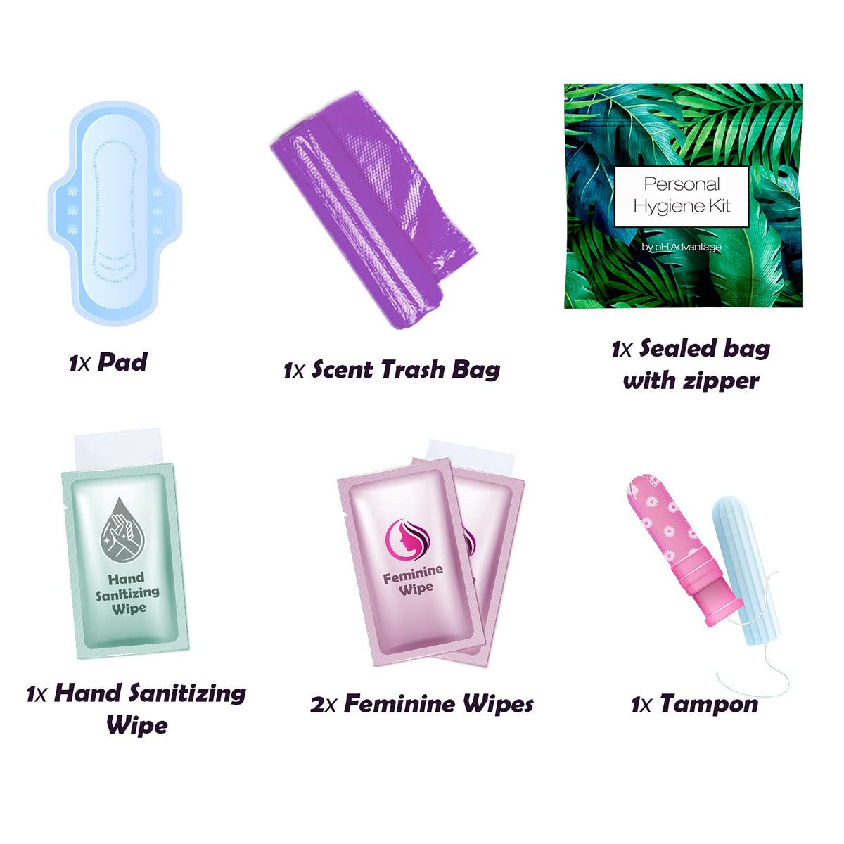 Menstrual Kit All-in-One - Convenience on The Go - Single Period Kit Pack for Travelling, Tweens