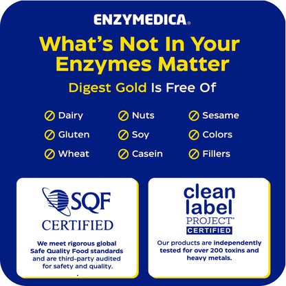 Enzymedica Digest Gold - Digestive Enzyme Supplement for Women & Men, Enzyme Capsules for Digestion, Gut Health Support, Helps Gas & Bloating, ATPro Energy Support