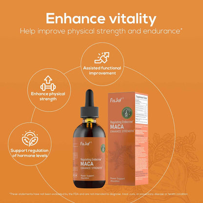 Fisjoy Organic Maca Liquid Drops with Ashwagandha & Beet Root - Supports Daily Vitality & Overall Wellness - Non-GMO, Vegan Herbal Supplement, 2 fl oz (60 mL)