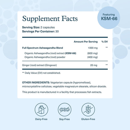 Youtheory Ashwagandha - with Organic KSM-66 Ashwagandha - Herbal Blend to Support Stress Relief & Energy Levels* - Helps Support Mood* - 60 Vegetarian Capsules (30-Day Supply)