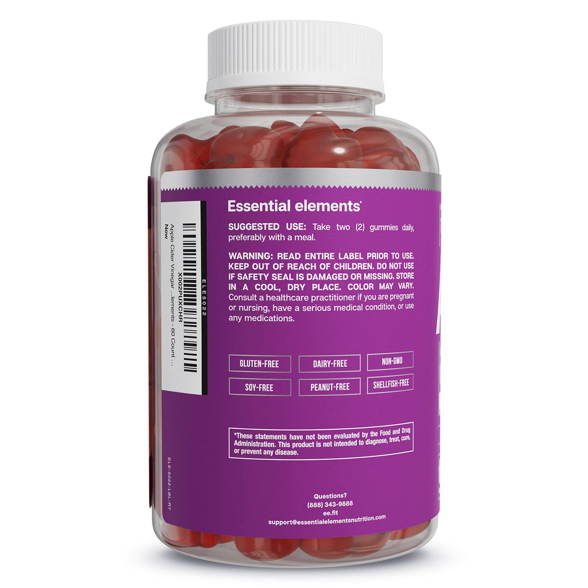 Essential Elements Apple Cider Vinegar Gummies from The Mother - Naturally-Sourced