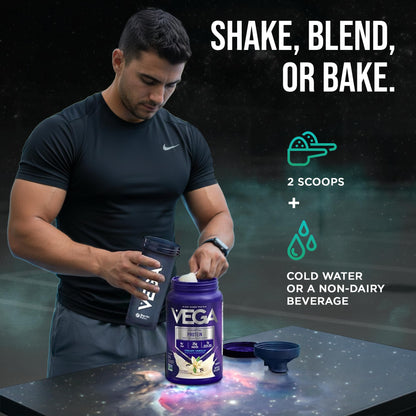 Vega Essential Protein - 25g Plant Based Protein Powder, Creamy Vanilla, Vegan for a Dairy-Free Vanilla Shake - Large Tub, 32.5oz (20 Servings)