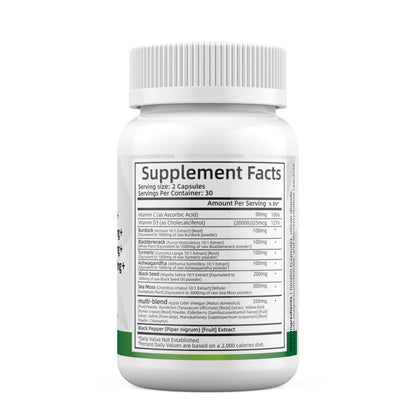 Sea Moss 3000mg Black Seed Oil 2000mg Ashwagandha 1000mg Turmeric 1000mg