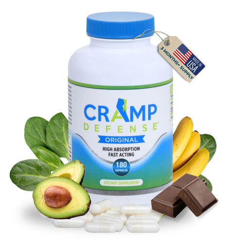 Cramp Defense Leg Cramps Pills, Relief for All Muscle Cramps, Day and Night. Magnesium Supplement Capsules, 3-6 Month Supply. Non-Laxative