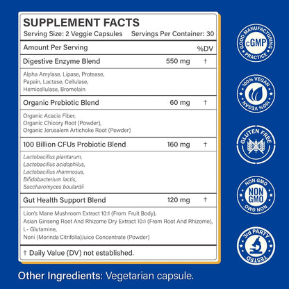 12 PPM Molecular Hydrogen Tablets & Digestive Enzymes with Probiotics and Prebiotics - Daily Wellness & Digestive Routine - 2 Items