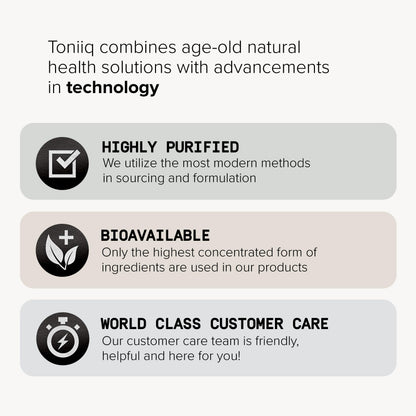 Toniiq 10,000mg 20x Concentrated Extract - Single Origin Wildcrafted Maca Root Capsules