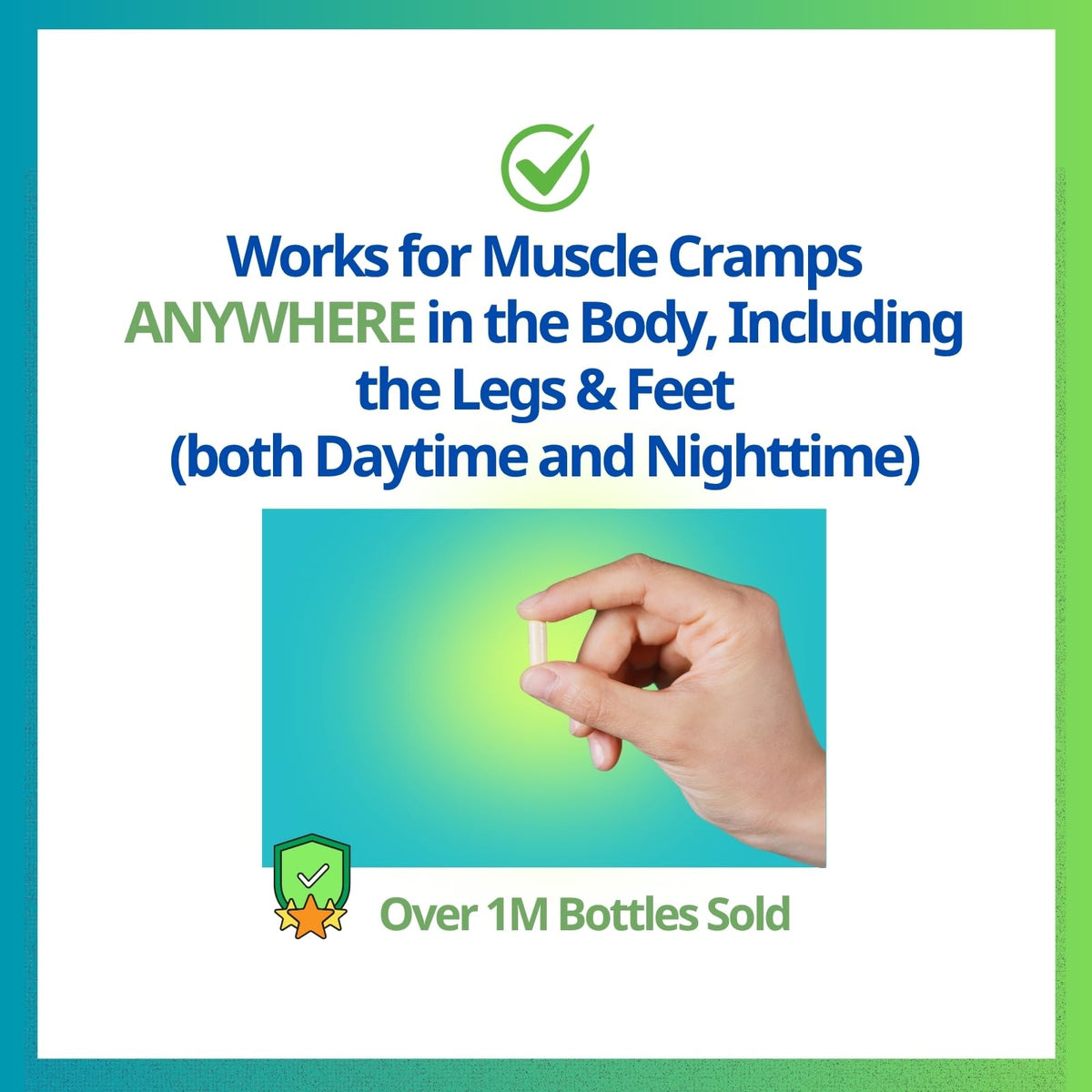 Cramp Defense Leg Cramps Pills, Relief for All Muscle Cramps, Day and Night. Magnesium Supplement Capsules, 3-6 Month Supply. Non-Laxative