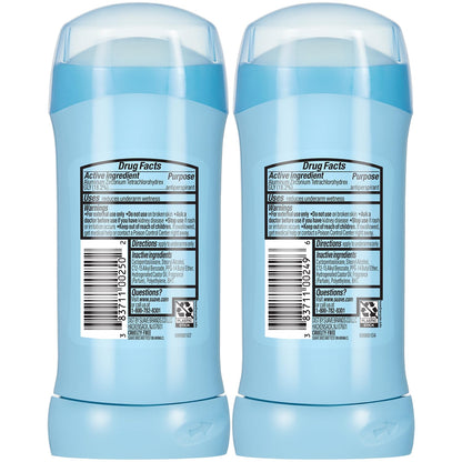 Suave Antiperspirant Deodorant for Women, Fresh & Powder Variety 2-Pack - Anti-Staining Invisible Solid Sticks, Talc-Free, 2.6 Oz Ea