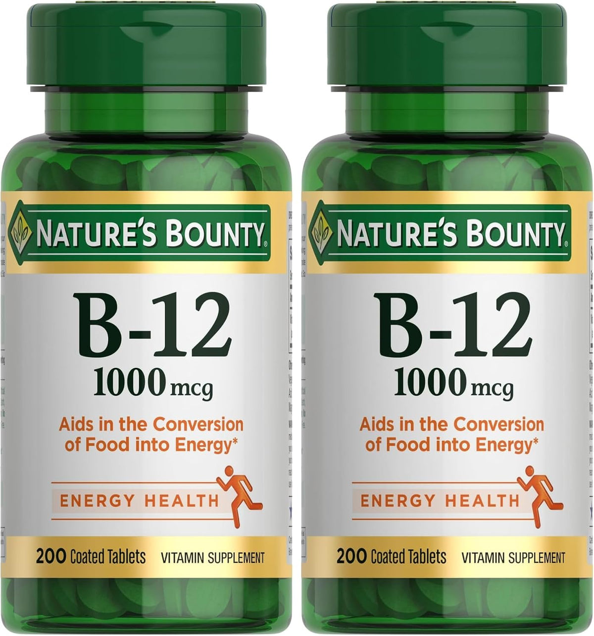 Nature's Bounty Vitamin B12 1000 mcg Caplets – 200 Count