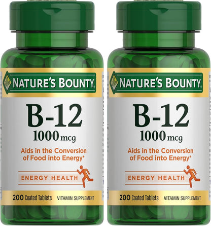 Nature's Bounty Vitamin B12 1000 mcg Caplets – 200 Count