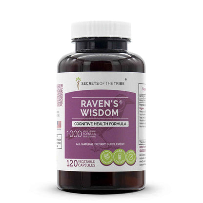 Secrets of the Tribe - Raven's Wisdom, Cognitive Health Formula, Herbal Supplement Blend (120 Capsules)