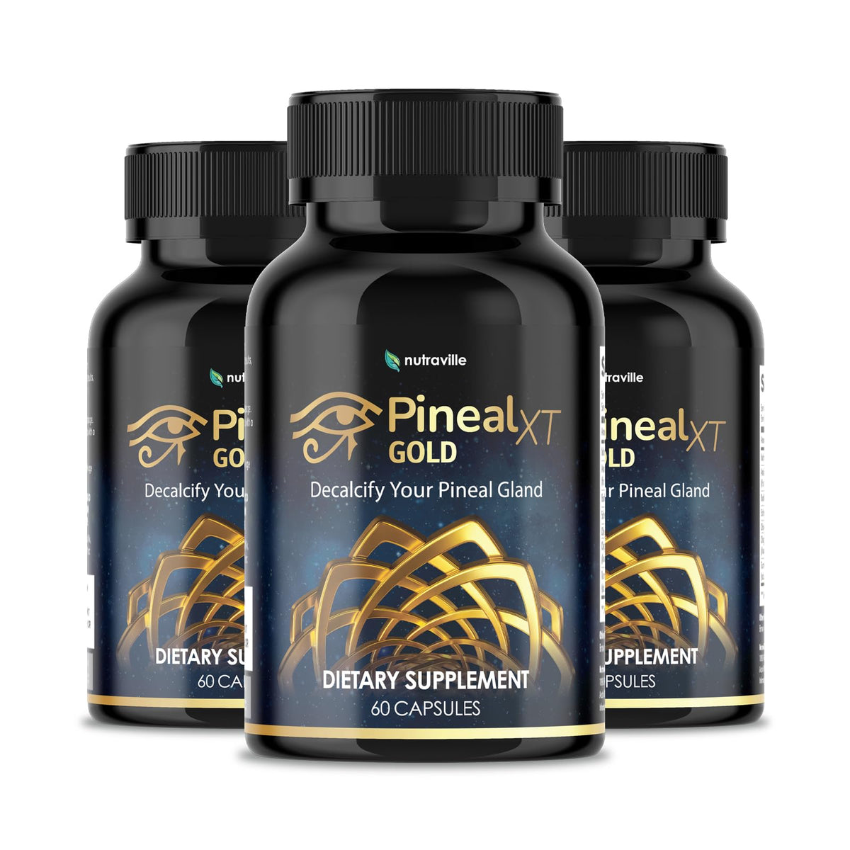 Pineal XT Gold Pineal Gland Supplement, Third Eye Awakening - Focus and Memory Supplement for Brain, 7 Powerful Ingredients Detox and Activate Your Pineal Gland, 30 Count, 1 Daily