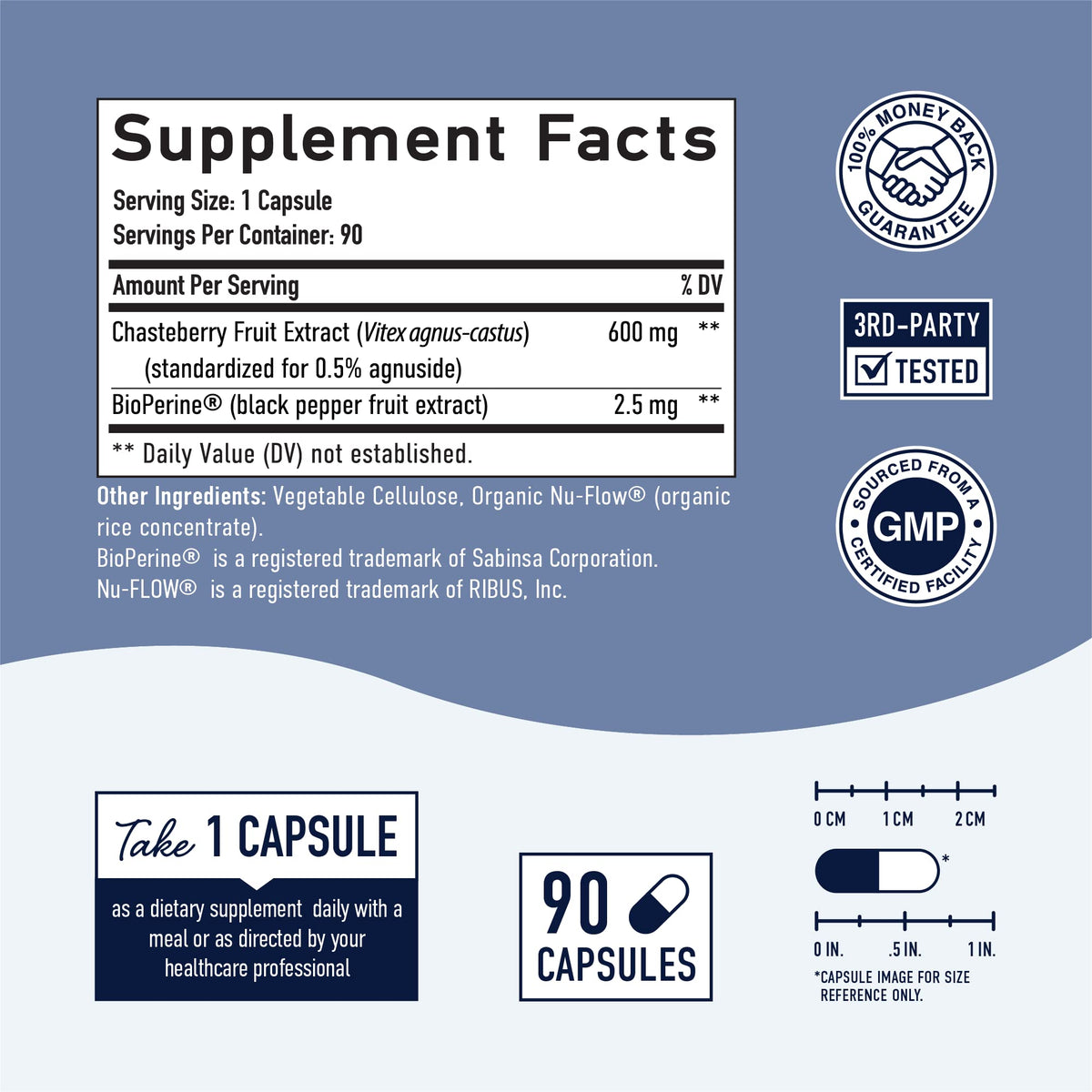 Vitex Chasteberry Supplement 600mg - Agnus Castus for Women's Hormone Balance, Menopause