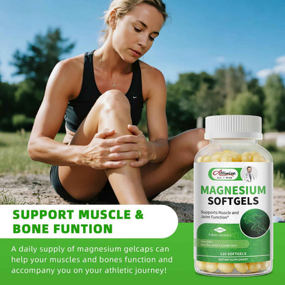 Magnesium Glycinate 500mg Softgels Supplement, Small Easy to Swallow Magnesium Gelcaps High Absorption for Night Leg&Sleep Support, Muscle&Bone, Calm, Non GMO, 120 Gelcaps, 60 Day Supply