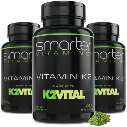 Vitamin K2 MK7 100mcg with K2VITAL for Bone & Heart Support - 60 Softgels - Made with K2VITAL MK-7 and kale powder in convenient liquid softgels for daily vitamin K2 supplementation.