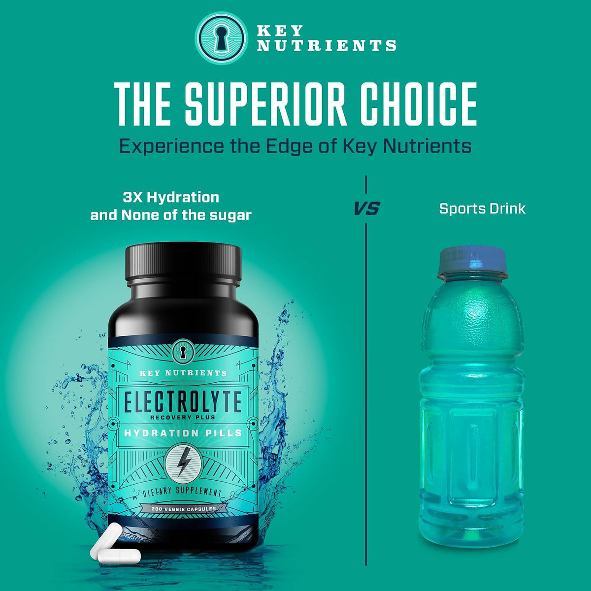 KEY NUTRIENTS Hydration & Energy Electrolyte Bundle - Electrolyte Tablets & Tropical Peach Mango Multivitamin Powder, Sugar-Free