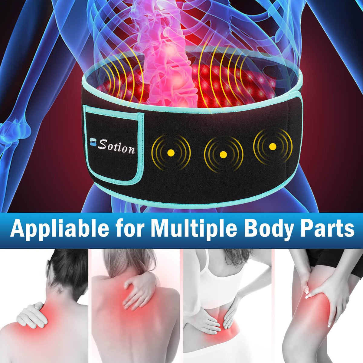 Sotion Red Light Therapy Belt with Massage-Red Light Therapy for Body&Near Infrared Light Therapy