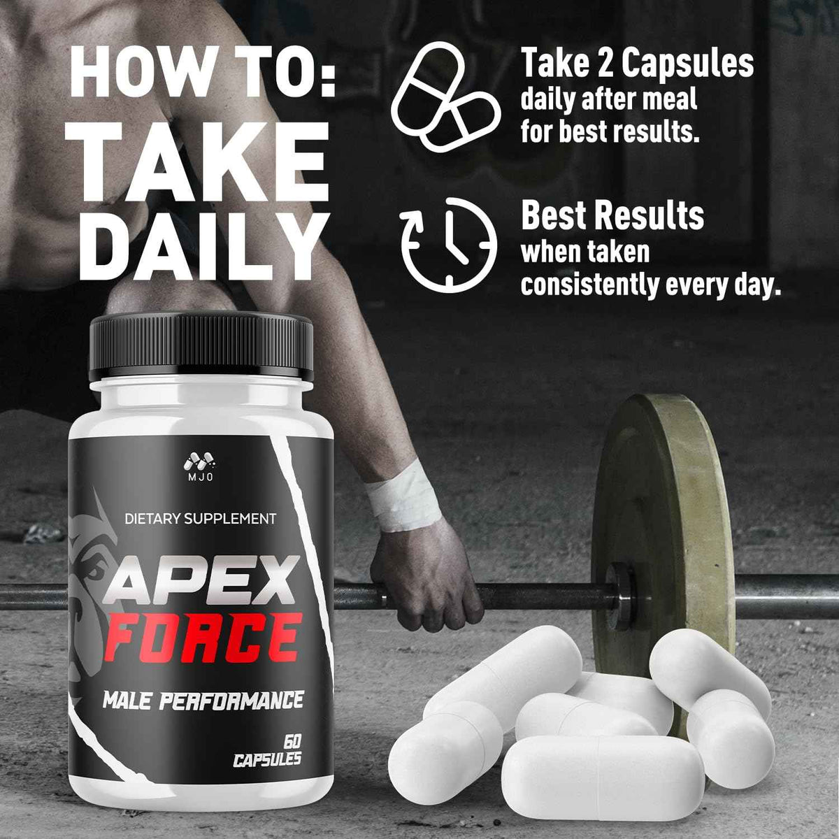 Apex Force Capsules, Official ApexForce Supplement Pills with All Natural Ingredients, Apex Force Maximum Strength Support with Premium Vitamins for Advanced Health & Overall Wellness (60 Capsules)