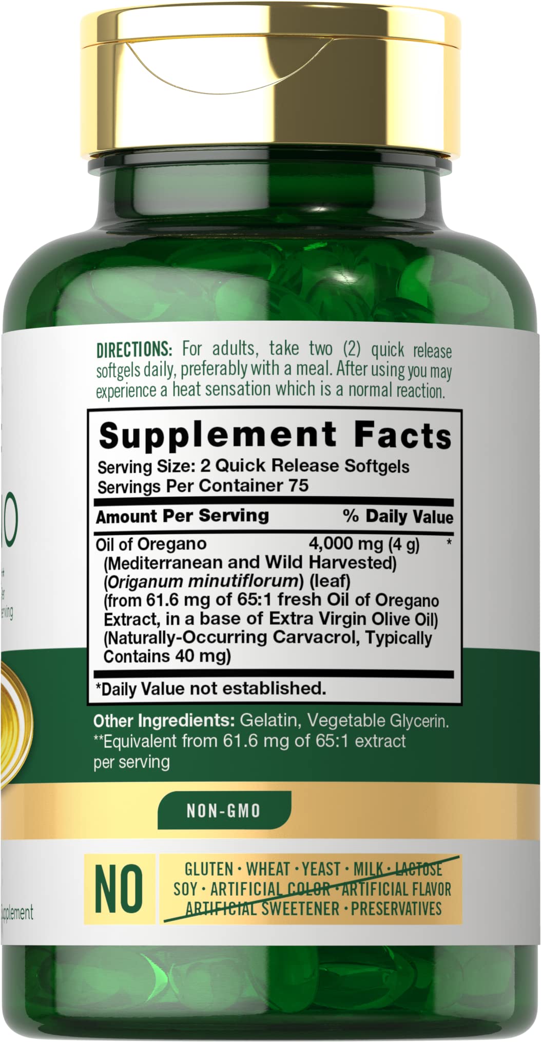 Oregano Oil Extract - Max Potency - 150 Softgel Capsules - Non-GMO and Gluten