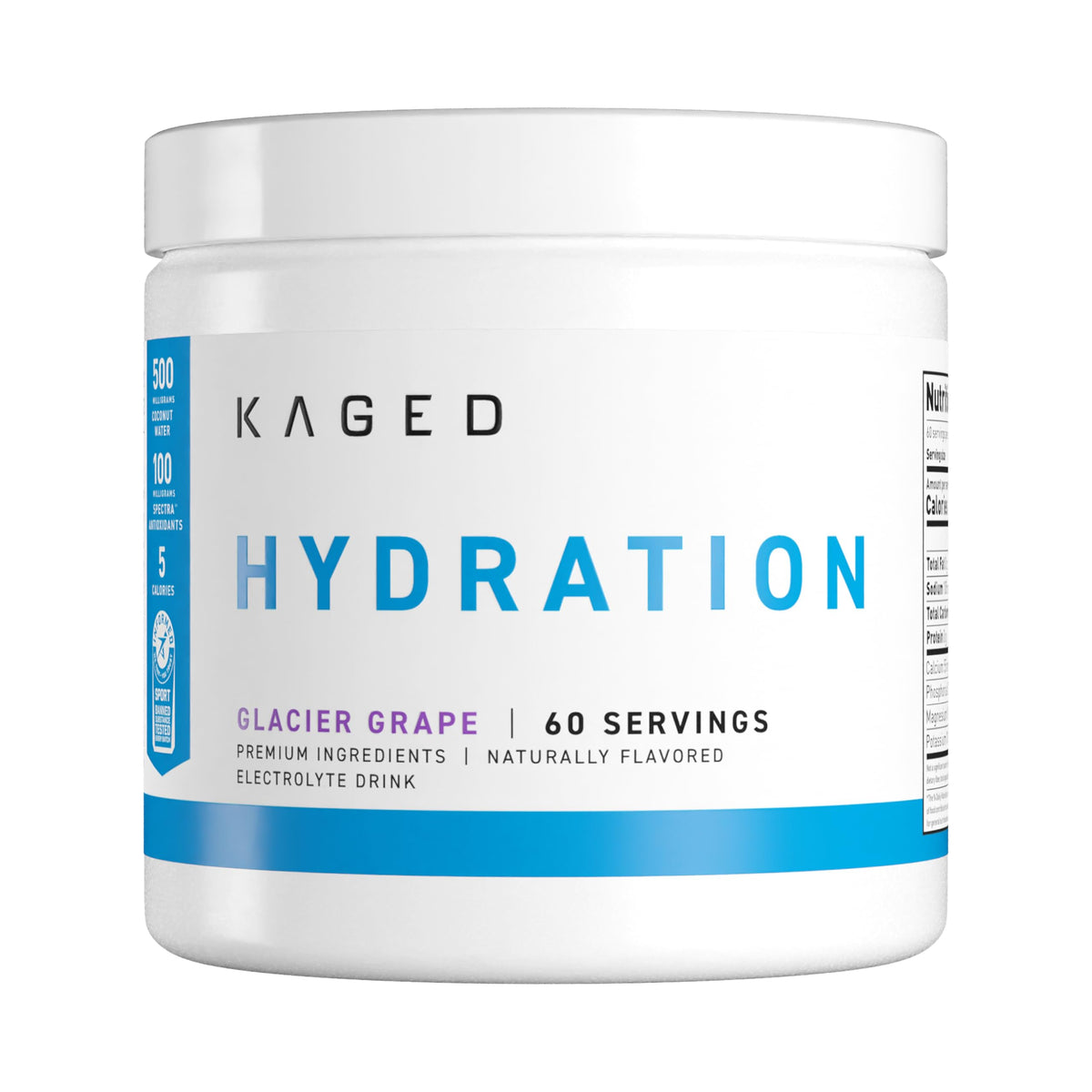 Kaged Sugar Free Hydration - 5 Key Electrolytes - Coconut Water - Tastes Amazing - 60 Servings