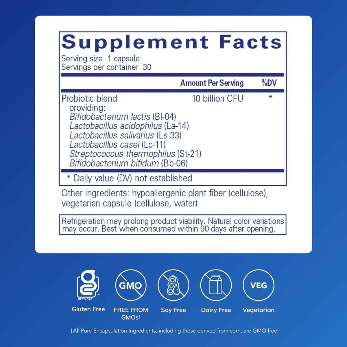 Pure Encapsulations Probiotic G.I. - Shelf Stable Probiotic for Intestinal Health & Gastrointestinal Support* - with Lactobacillus & Bifidobacterium - 30 Capsules