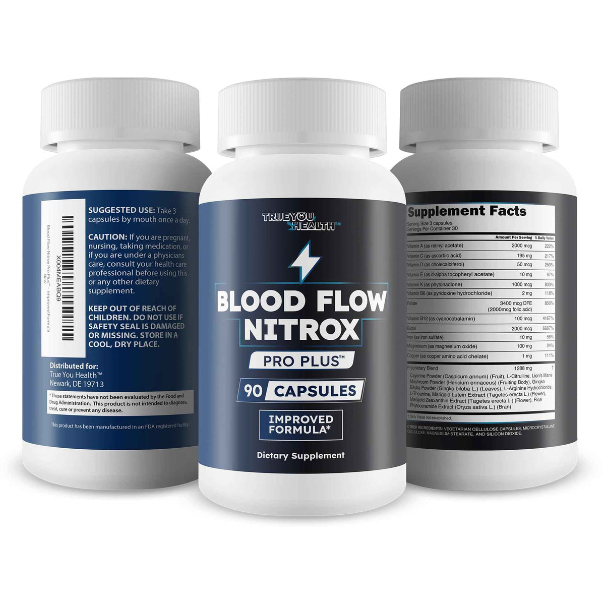 Blood Flow Nitrox Pro Plus - Improved Formula - Our Best Blood Circulation Supplements For Men - Vasodialators - Increase Blood Flow Care Blood Circulation Supplement Blood Flow Supplement For Men