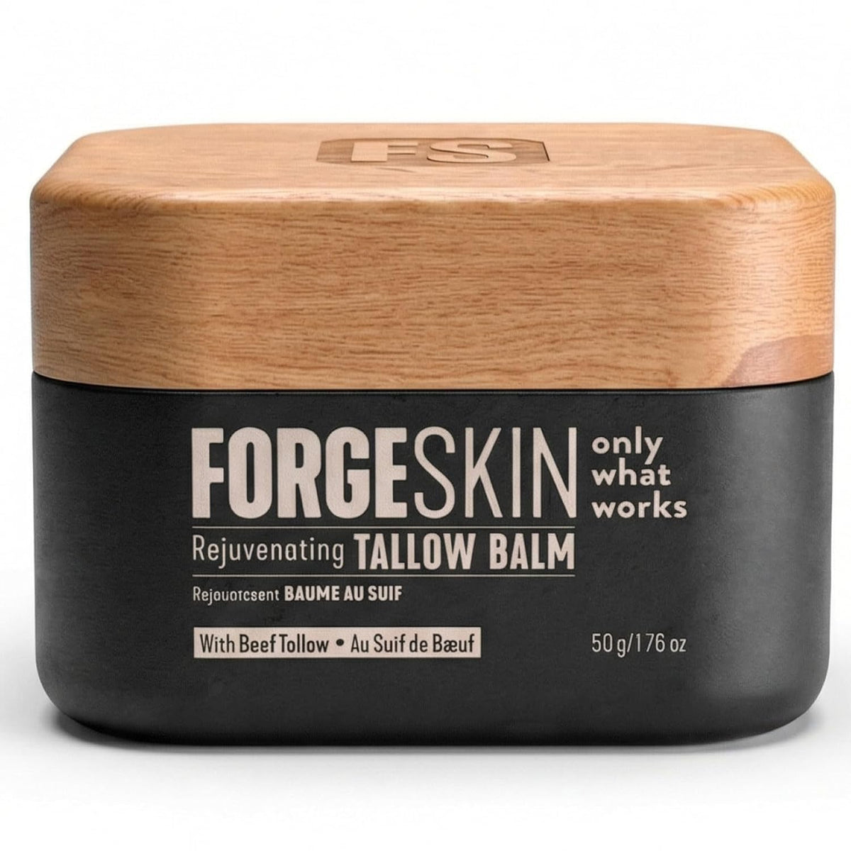 Forge Skin Men's Anti-Aging Face Care Routine - Beef Tallow Balm Moisturizer + Nourishing Cleanser Exfoliating Face Wash + Hydration Wrinkle Defense Serum + Mineral Tallow Sunscreen SPF 30