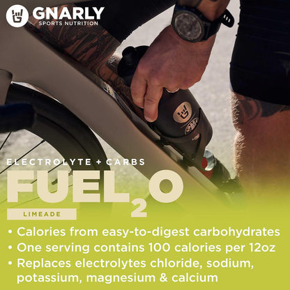 Gnarly Nutrition Creatine Powder - Unflavored - 16.05 oz Bulk Bag - Fuel2O Limeade - 25 Servings