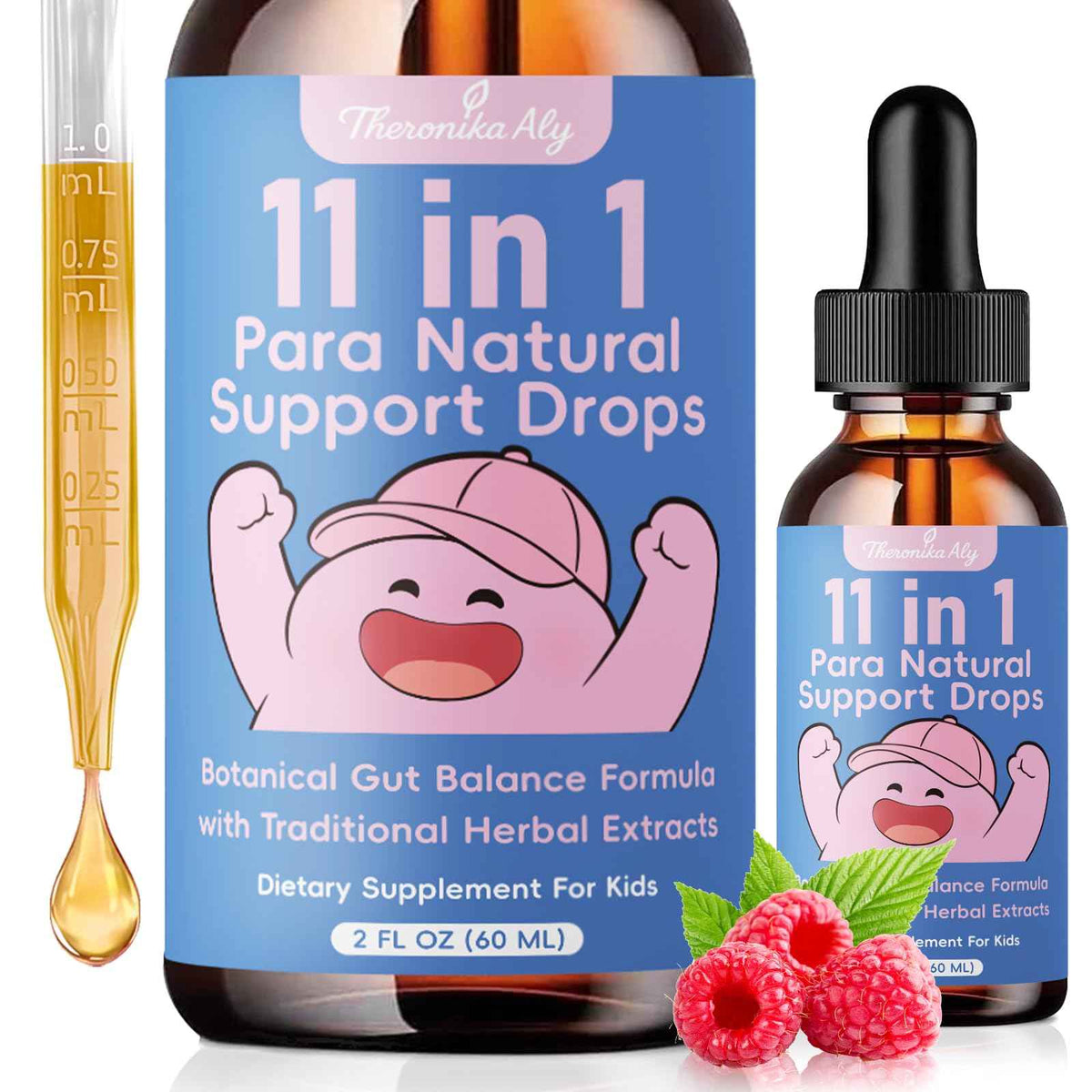Theronika Aly Parasite Cleanse for Humans & Kids - Advanced Herbal Blend with Black Walnut, Wormwood, Clove, Digestive & Gut Balance Support, Alcohol-Free Liquid Drops, 30 Servings