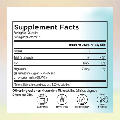 Reignite Wellness by JJ Virgin - Magnesium Body Calm - Chelated Magnesium Supplement for Energy Production, Sense of Calm & Immune Support - Magnesium Bisglycinate Chelate Complex - 120 Capsules