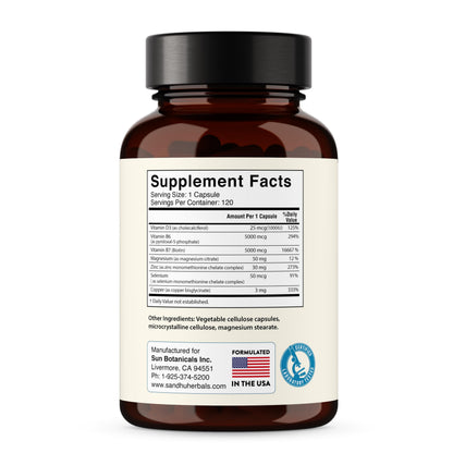 Zinc 30mg With Copper, Selenium & Vitamin D3 - 120 Capsules - Magnesium, Vitamin B6, Biotin - Absorbable Zink Supplements for Men & Women - Chelated Zinc