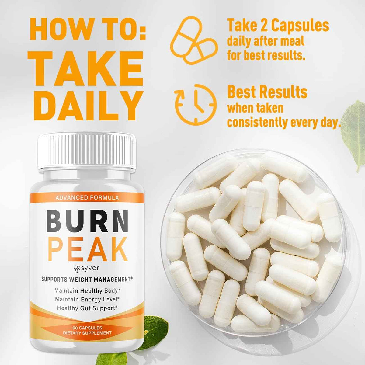 (3 Pack) Burn Peak Capsules, Official Burnpeak Pink Salt Pills with All Natural Ingredients, Advanced BurnPeak Health Supplement with Premium Vitamins for Active Lifestyle Support (180 Capsules)