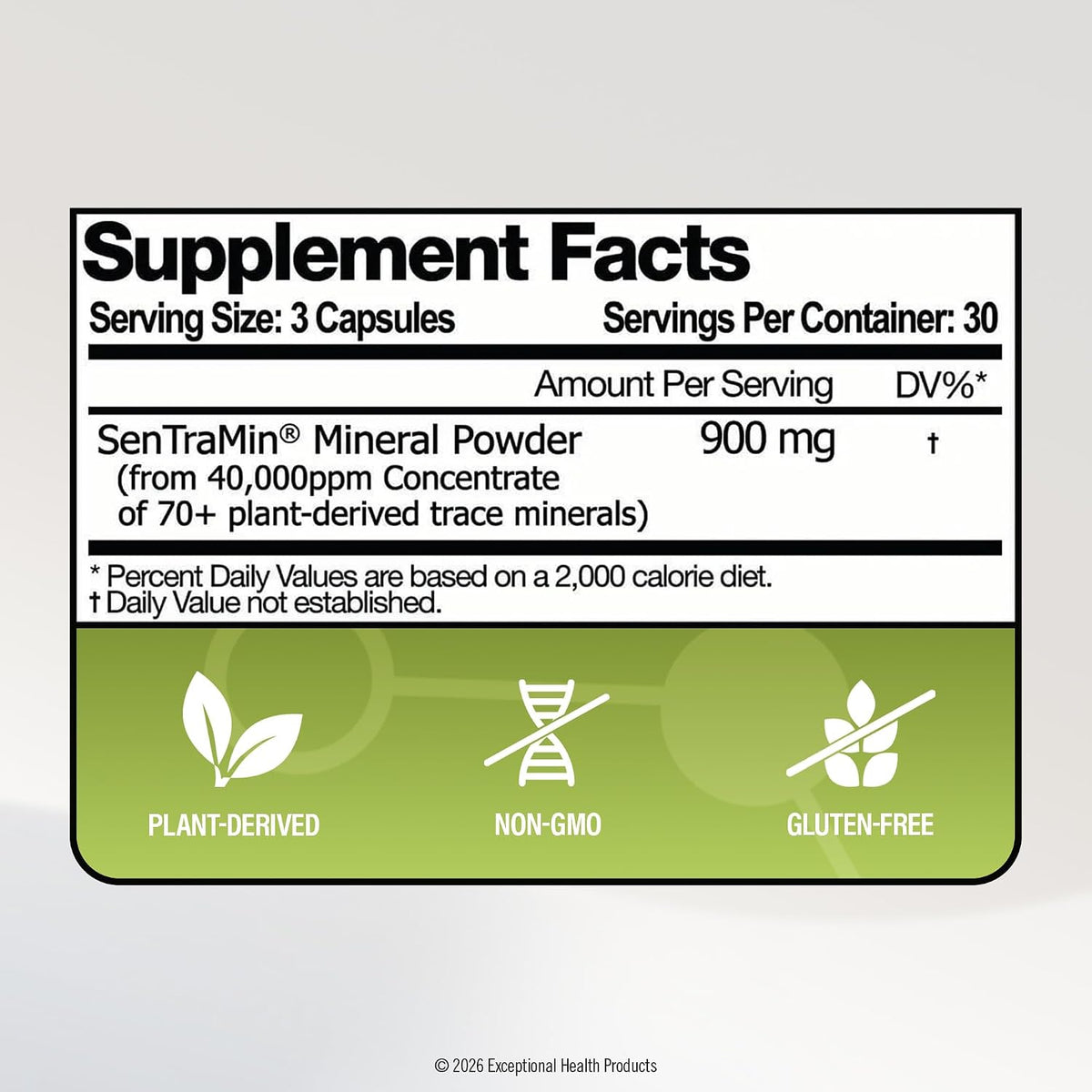 Plant Based Mineral Complex, 90 Vegetable Capsules - Daily Wellness, Energy & Immune Support with70 Plant Sourced Colloidal Trace Minerals with Antioxidants, Enzymes & More